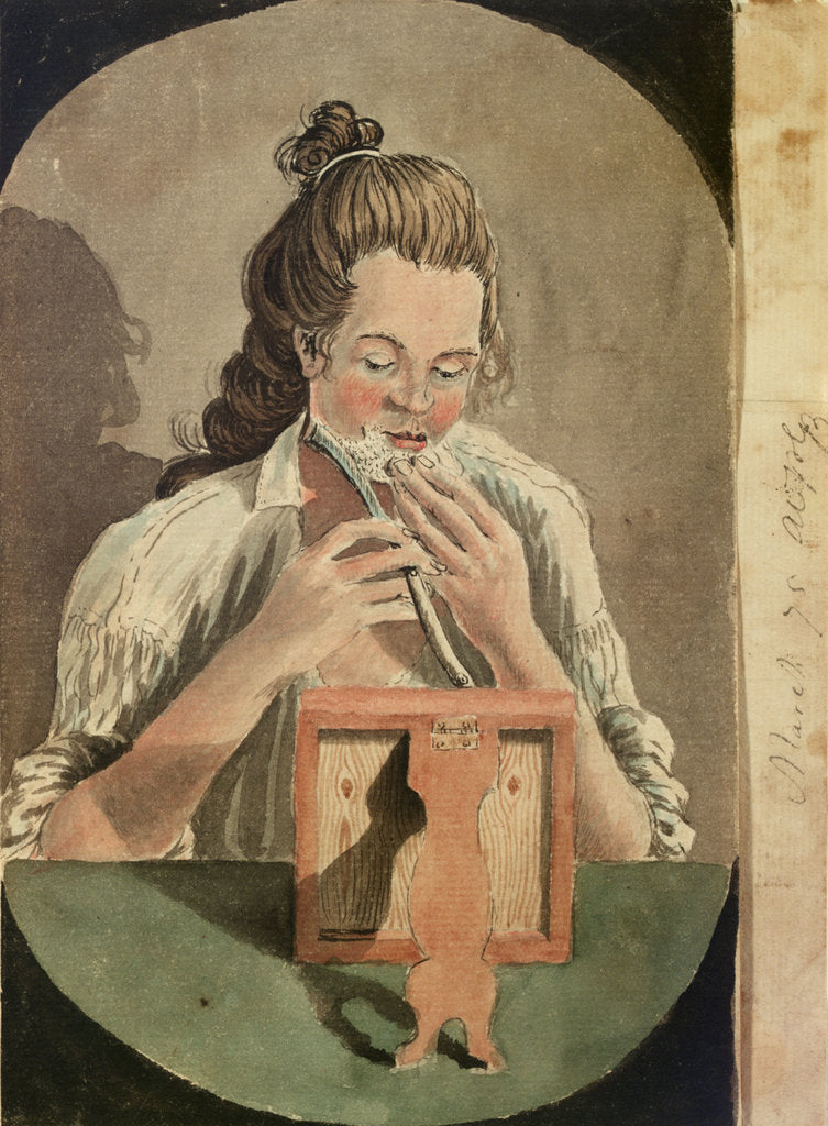 Detail of Lieutenant Gabriel Bray RN shaving, Bray album by Gabriel Bray