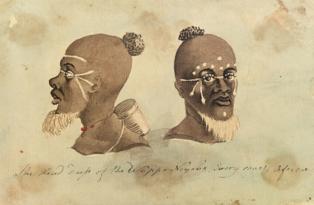 Detail of The Head Dress of the Wappo Negro's, Ivory Coast, Africa by Gabriel Bray