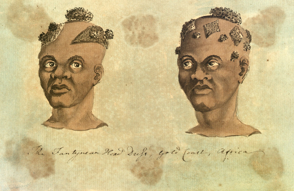 Detail of 'The Fantyman Head Dress, Gold Coast, Africa' [Bray album] by Gabriel Bray
