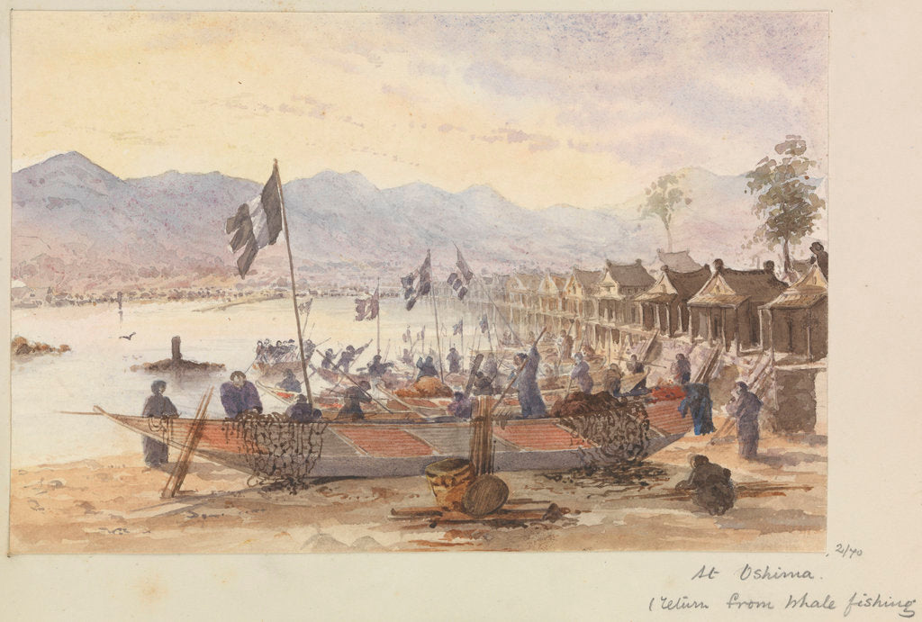 Detail of At Oshima, Japan, returning from whale fishing by James Henry Butt