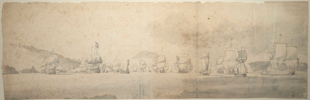 Detail of The Dutch Indiamen passing Bok op Raa (Bjaelkero), 25 August 1665 by Willem van de Velde the Elder