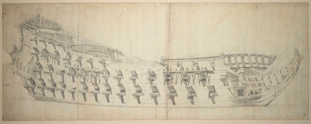 Detail of The 'Dolfijn' by Willem van de Velde the Elder