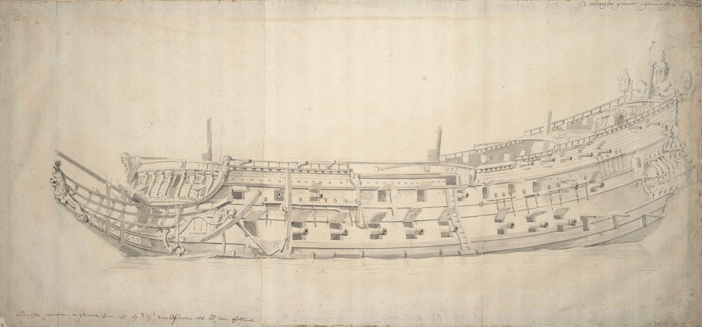 Detail of Portrait of the 'Eendracht' by Willem Van de Velde the Younger