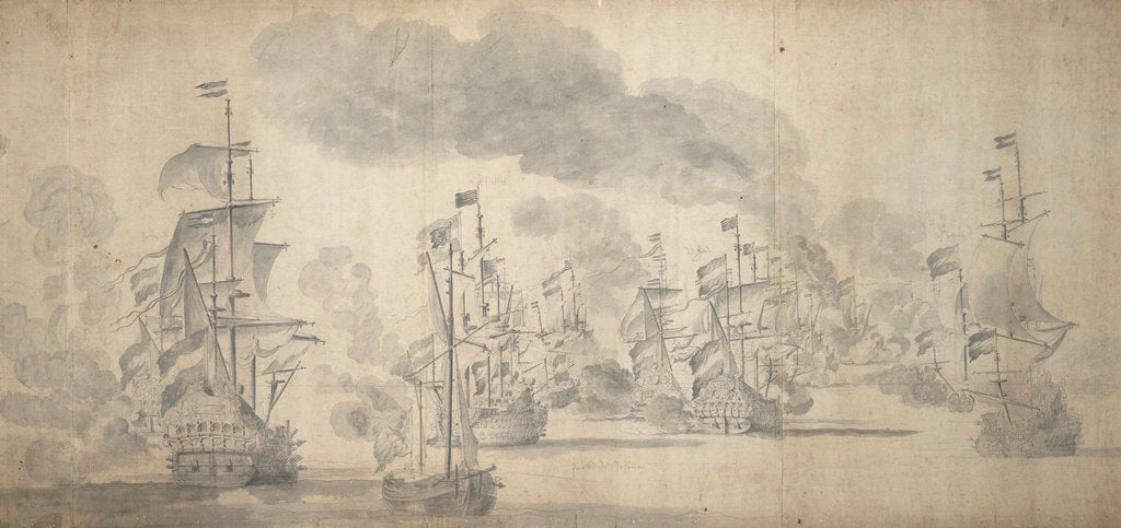 Detail of The Battle of Solebay, 28 May-7 June 1672 by Willem van de Velde the Elder