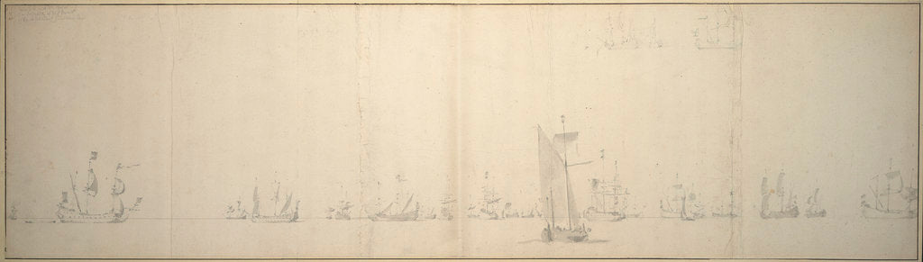 Detail of Van de Velde joining the Dutch Fleet, 27 August-6 September 1664 by Willem van de Velde the Elder