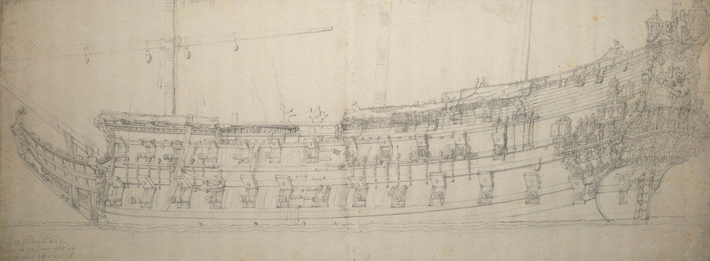 Detail of Portrait of the 'Eendracht' by Willem van de Velde the Elder