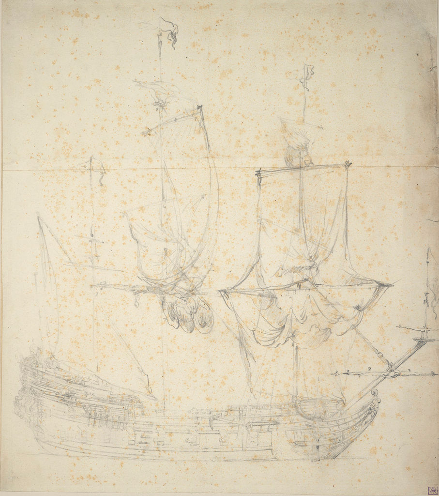 Detail of Portrait of a Dutch frigate by Willem van de Velde the Elder