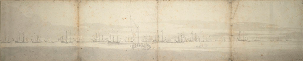 Detail of The Dutch fleet off Flushing, 25 August/4 September 1666 by Willem Van de Velde the Younger