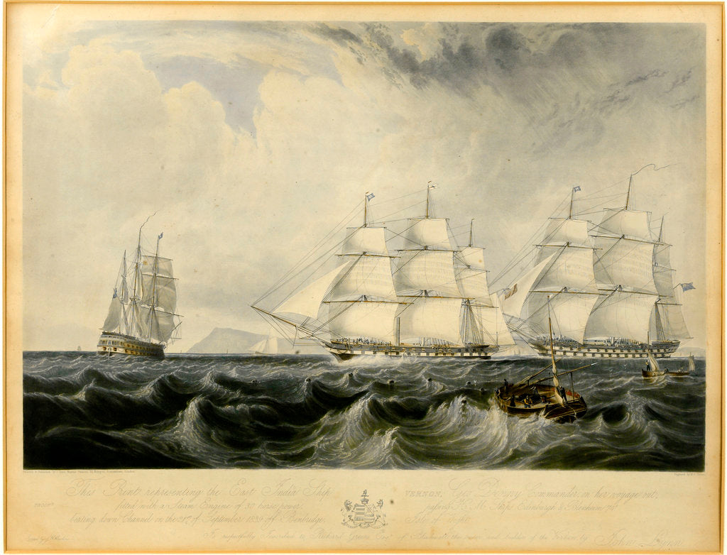 Detail of East India ship 'Vernon' by W.O. Geller