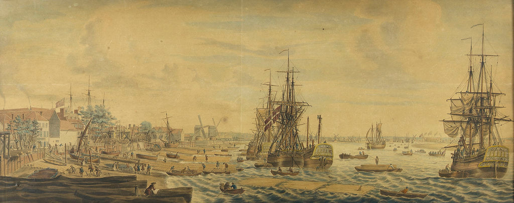 Detail of The Thames at Wapping by John Hood