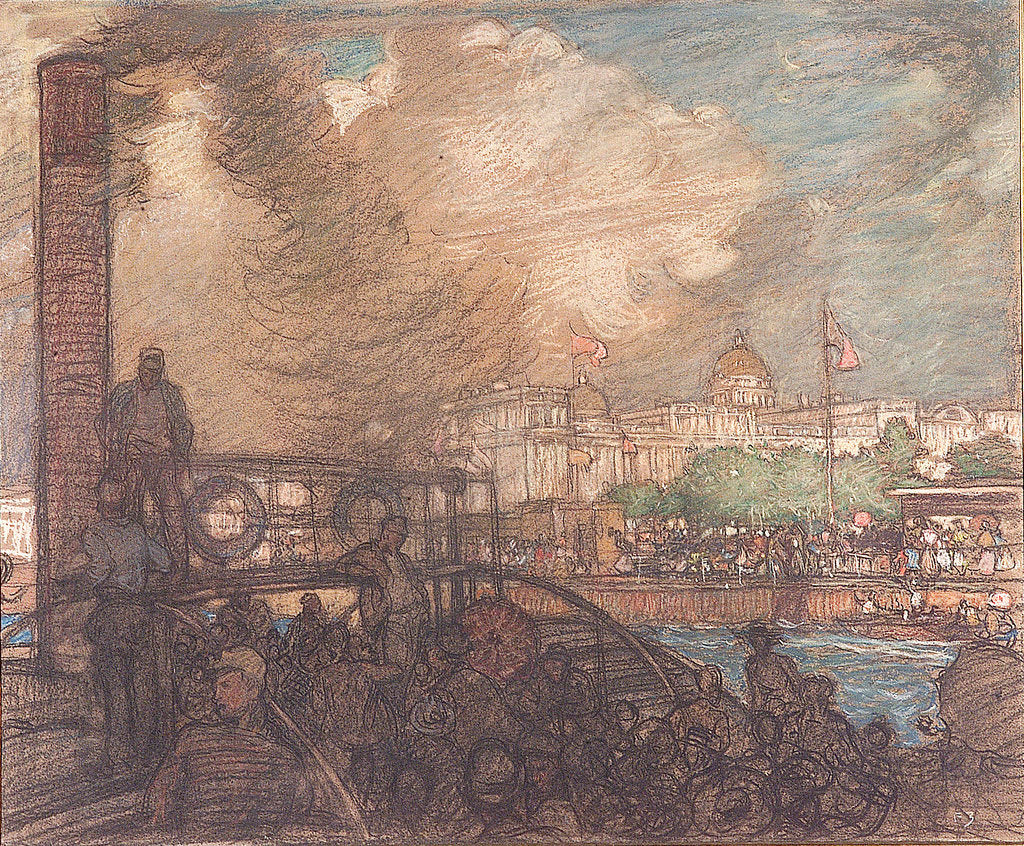Detail of Greenwich Hospital on a Bank Holiday by Frank William Brangwyn