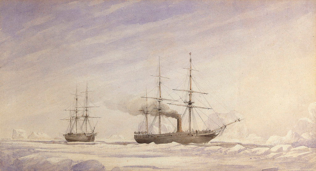 Detail of 'Phoenix' and 'Breadalbane' in Melville Bay by Edward Augustus Inglefield