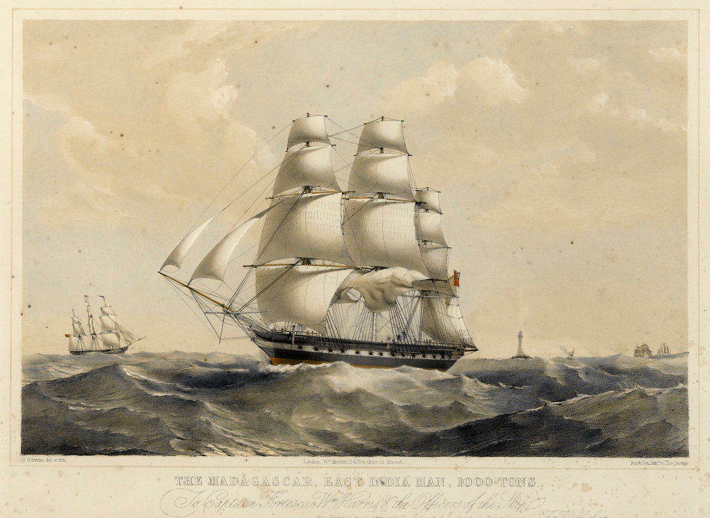 Detail of The East Indiaman 'Madagascar' by Thomas Goldsworth Dutton