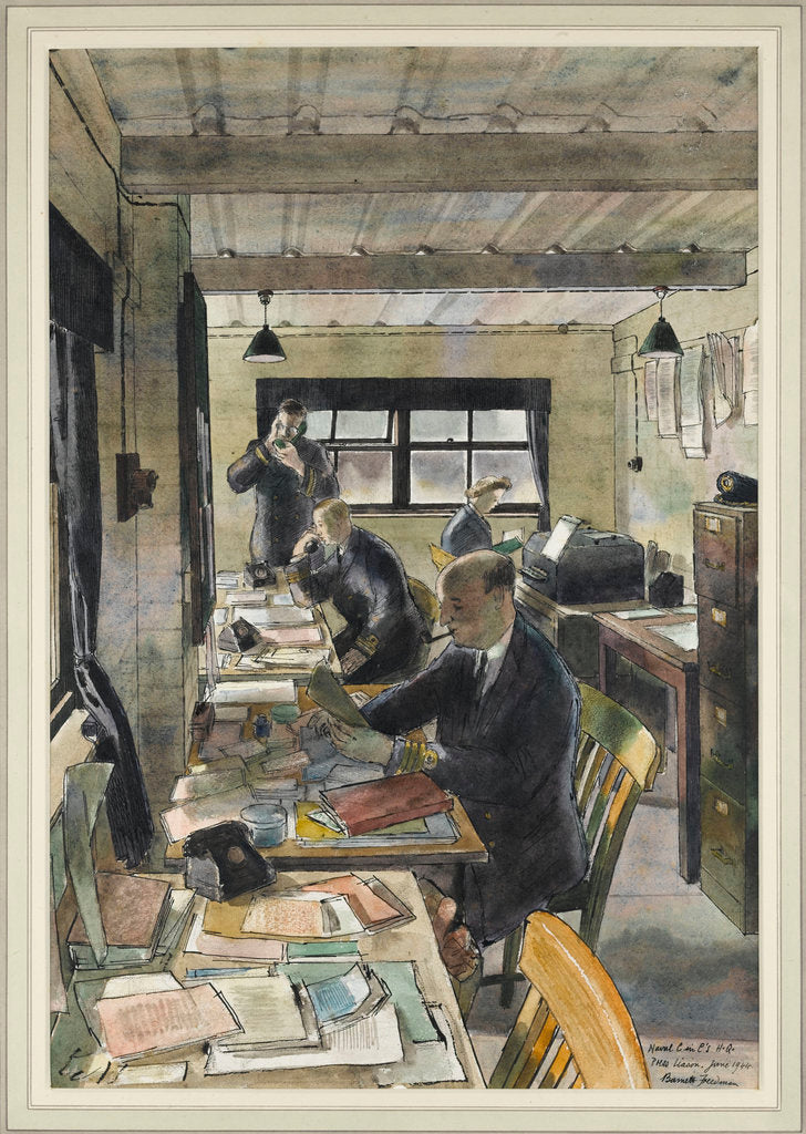Detail of Naval C-in-C's HQ Press Liaison, June 1944 by Barnett Freedman