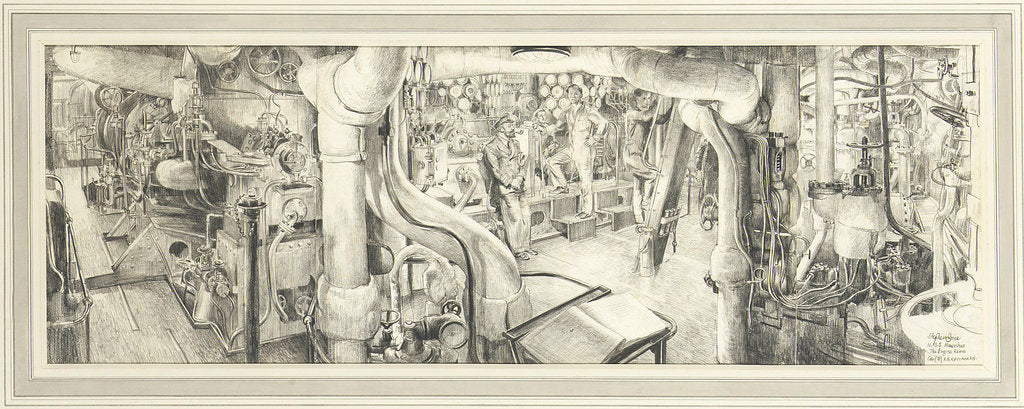 Detail of HMS 'Mauritius': The Engine Room by Stephen Bone