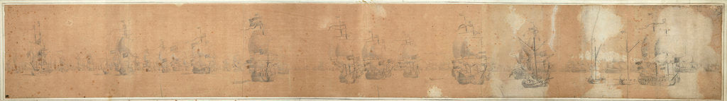 Detail of The English and Dutch fleets on the day after the Battle of Solebay, 1672 by Willem van de Velde the Elder