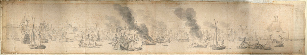 Detail of The Battle of the Sound, 29 October 1658 by Willem van de Velde the Elder