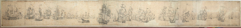 Detail of The English and Dutch fleets on the day after the Battle of Solebay, 1672 by Willem van de Velde the Elder