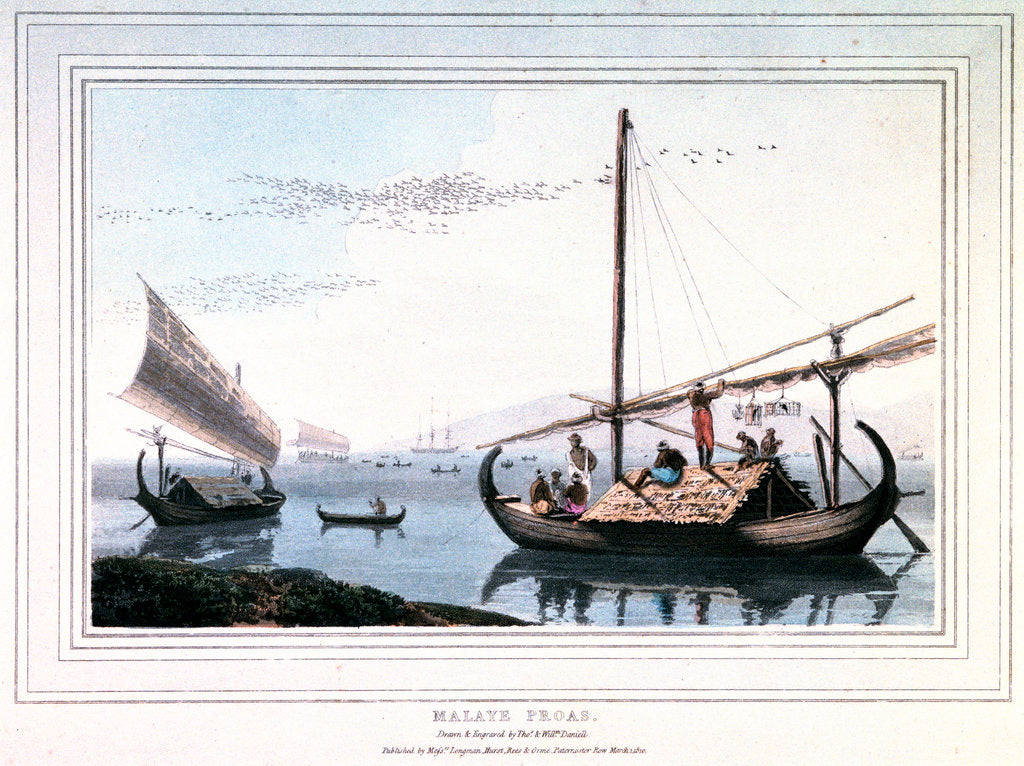 Detail of Malaye Proas by Thomas Daniell