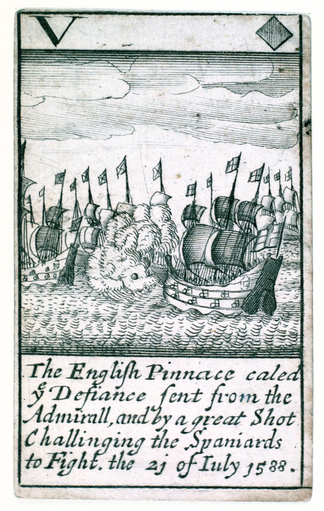 Detail of Armada playing cards by unknown