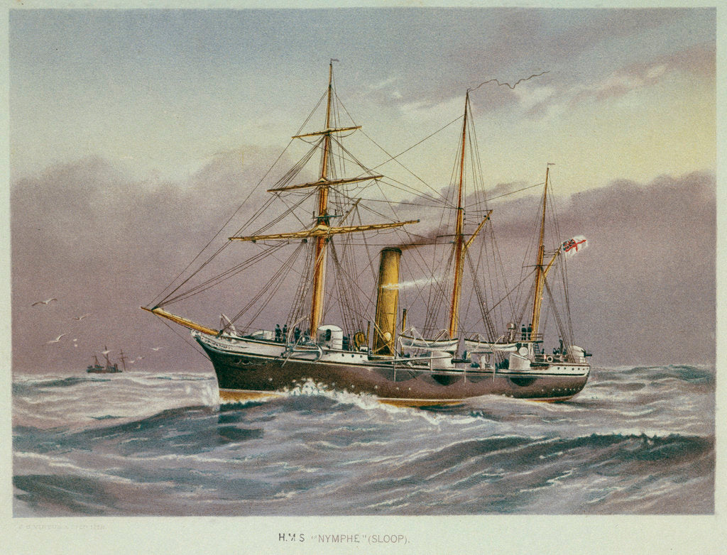 Detail of Sloop HMS 'Nymphe' under way by unknown