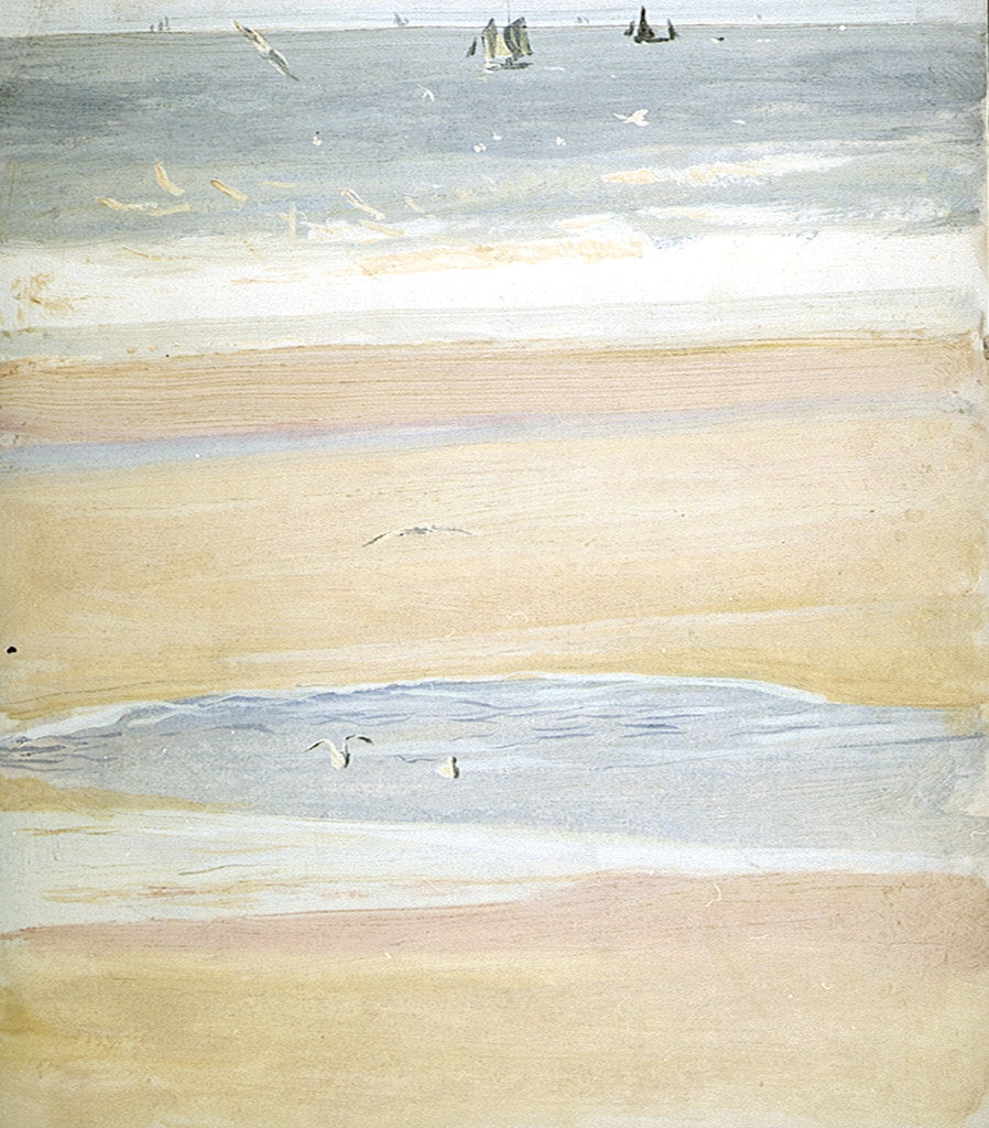 Detail of Beach Scene with Seagulls and Fishing Craft by William Lionel Wyllie