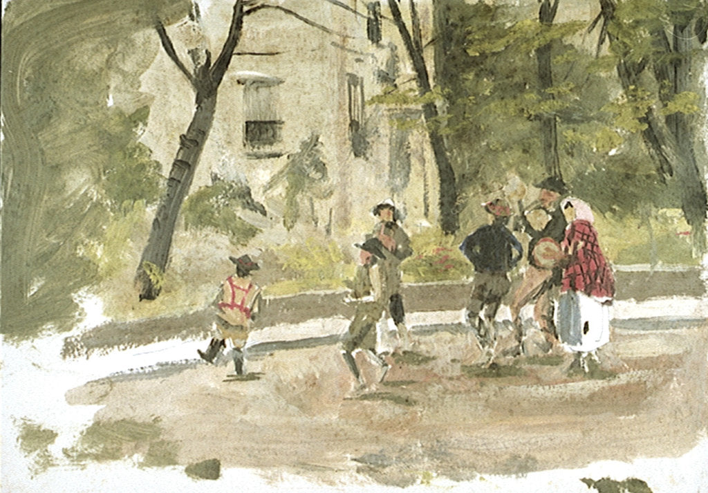Detail of Musicians and Dancers, Northern France by William Lionel Wyllie