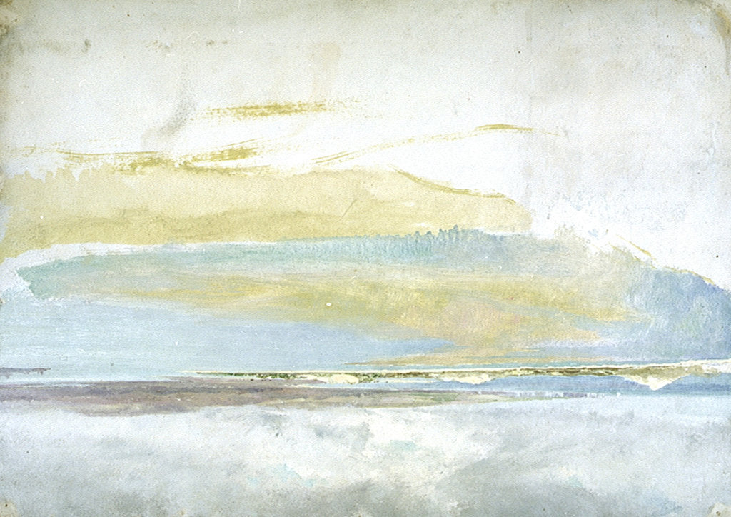 Detail of A view across Poole Harbour towards the Isle of Purbeck, with Old Harry Rocks by William Lionel Wyllie
