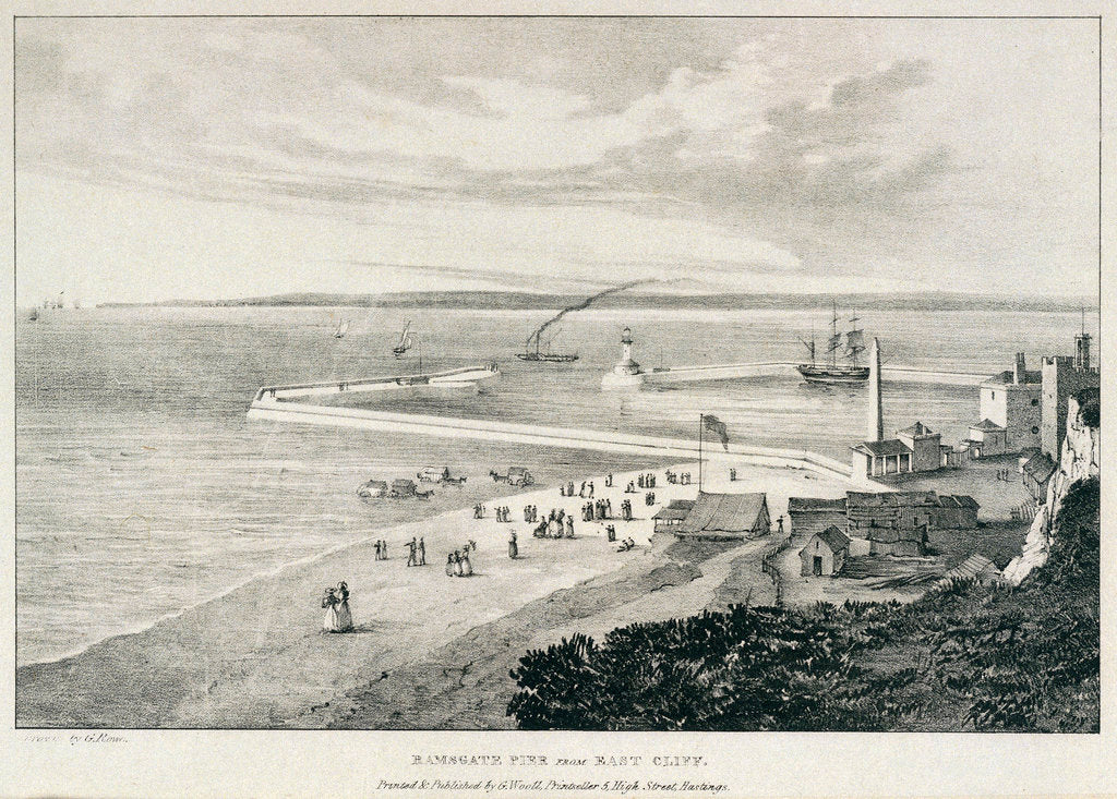 Detail of Ramsgate pier from East Cliff by George Rowe