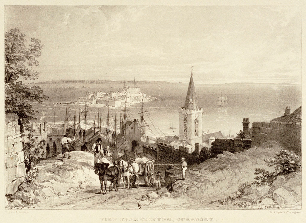 Detail of View from Clifton, Guernsey by Louis Haghe