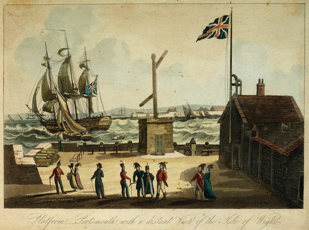 Detail of Platform, Portsmouth, with a distant view of the Isle of Wight by Heath