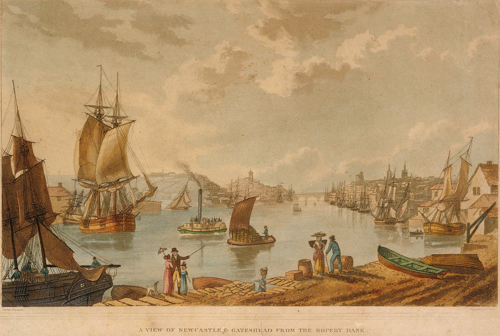Detail of A view of Newcastle & Gateshead from the Ropery Bank on the road going to Shields by Parker