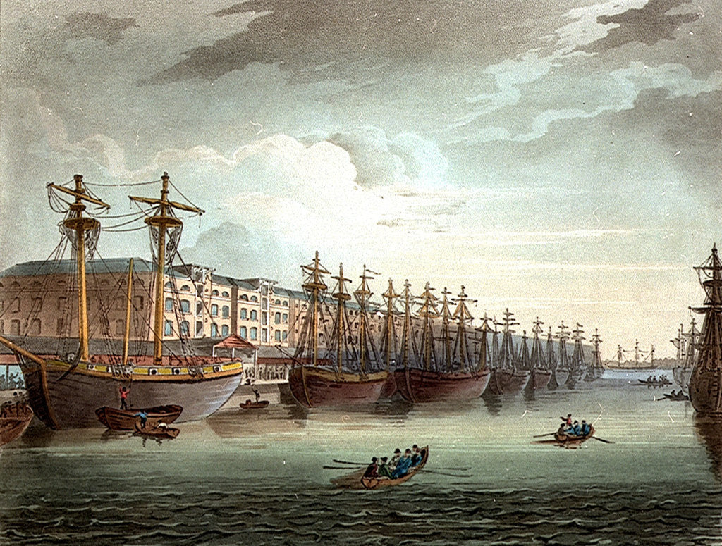 Detail of West India Docks by Thomas Rowlandson