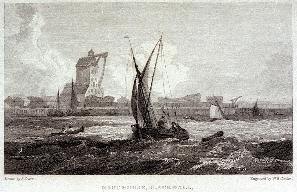 Detail of Mast House, Blackwall by William Bernard Cooke
