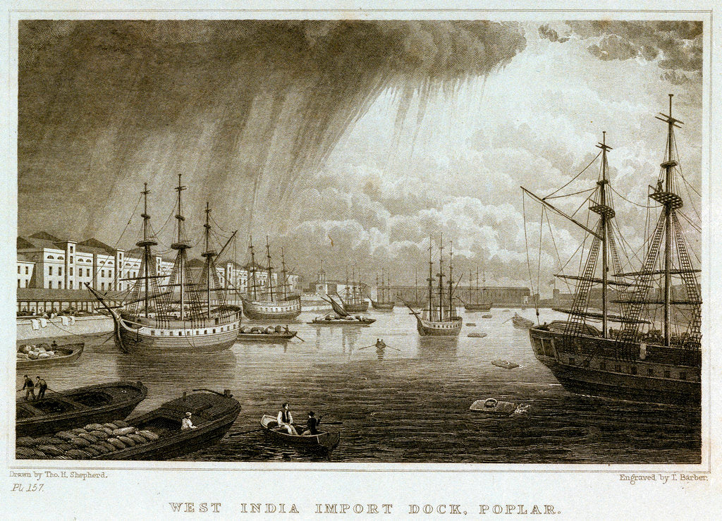 Detail of West India Import dock, Poplar by Thomas Barber
