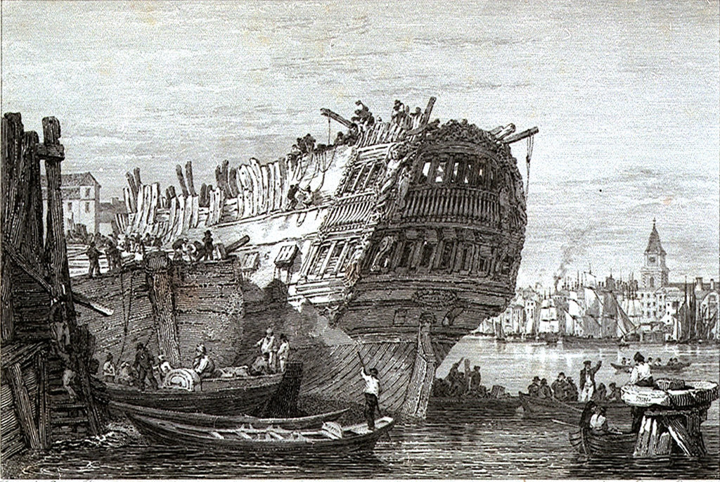 Detail of Ship Breaking opposite Wapping by Longman & Co
