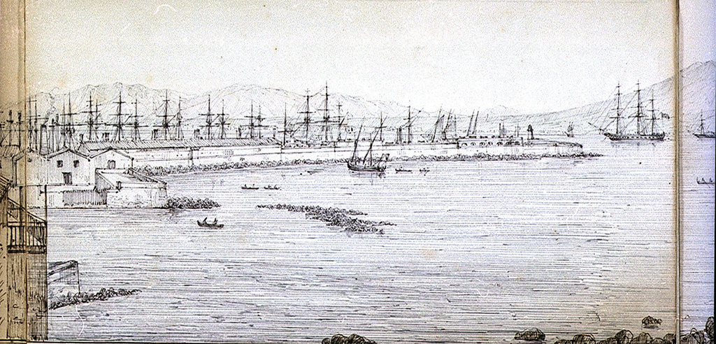 Detail of Panoramic view of Naples by Antonio Senape