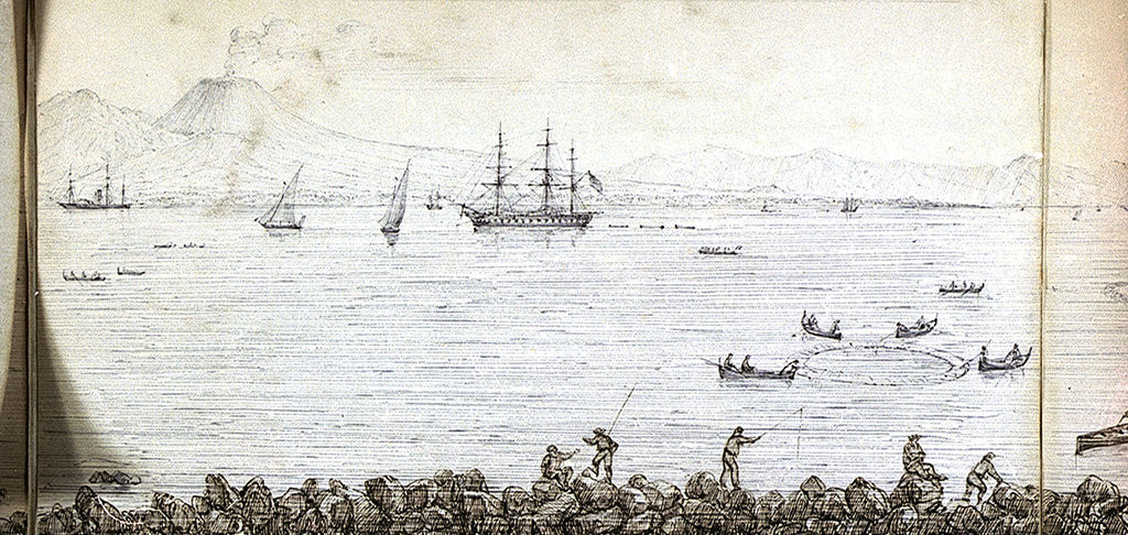 Detail of Panoramic view of Naples by Antonio Senape