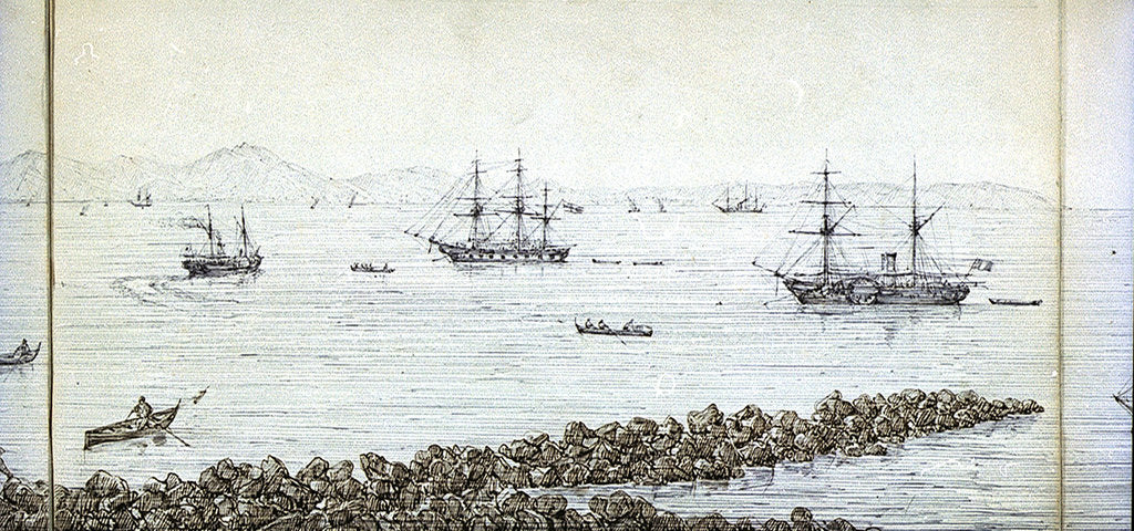 Detail of Panoramic view of Naples by Antonio Senape