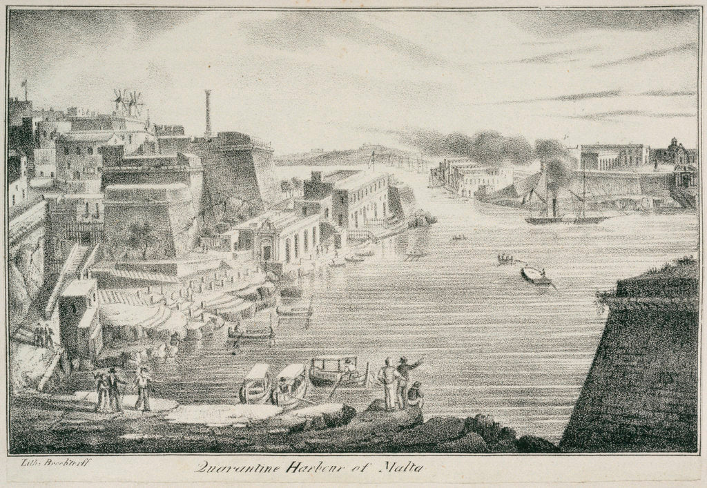 Detail of Quarantine harbour of Malta by C. de Brocktorff
