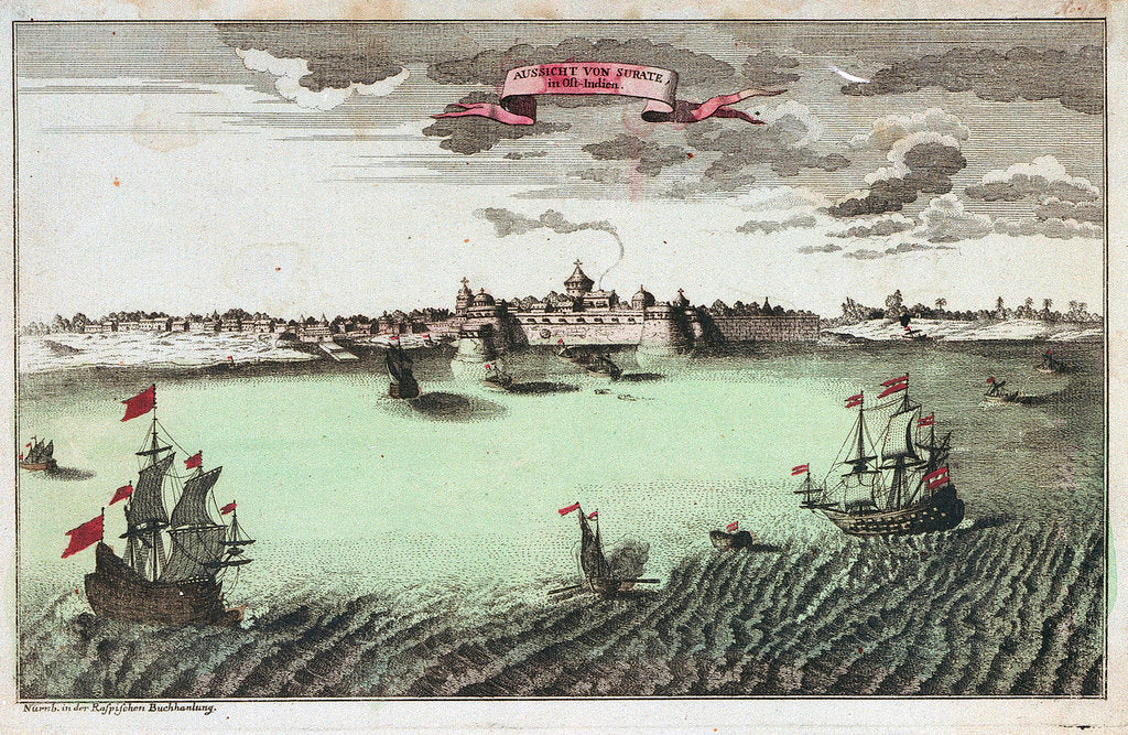 Detail of View of Surat, East India by Raspischen