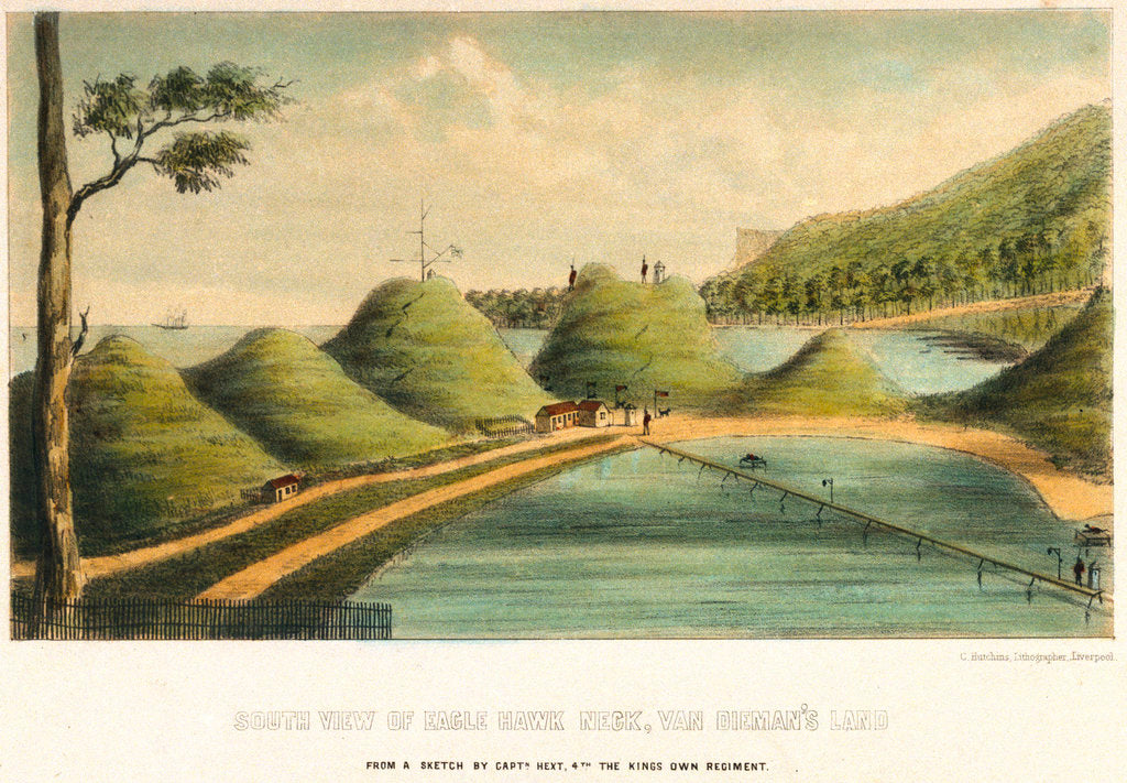 Detail of South view of Eagle Hawk Neck, Van Dieman's Land by Hext
