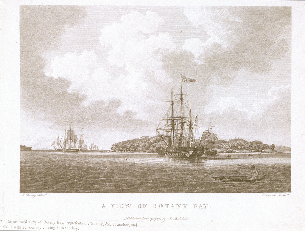 Detail of A view of Botany Bay by Robert Cleveley