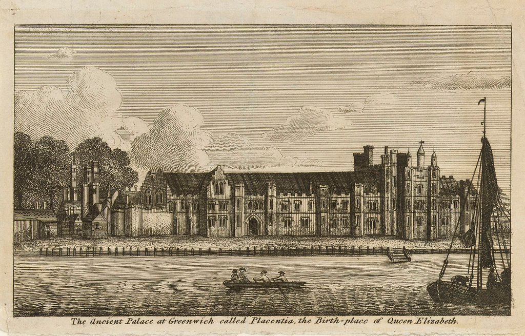 Detail of The Ancient Palace at Greenwich called Placentia, the Birth-place of Queen Elizabeth by James Basire
