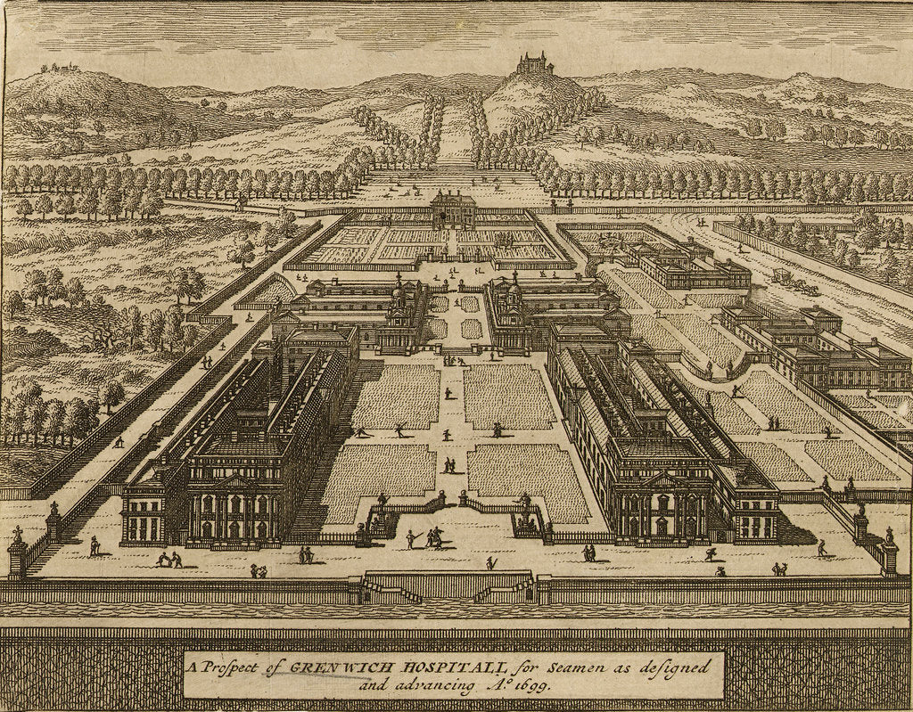 Detail of A Prospect of Greenwich Hospital for seamen by Johannes Kip