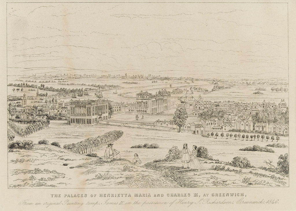 Detail of The palaces of Henrietta Maria and Charles II at Greenwich by Hendrick Danckerts