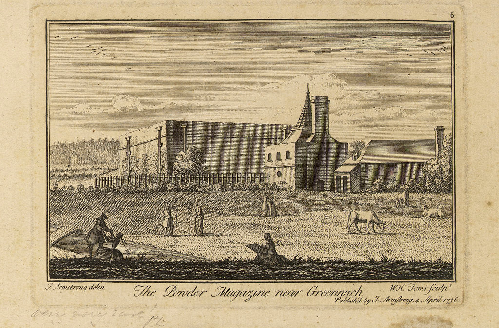 Detail of The powder magazine near Greenwich by J. Armstrong