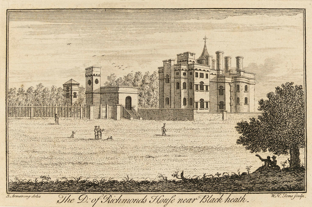 Detail of The Duke of Richmonds House near Blackheath [Vanbrugh Castle] by J.Armstrong Armstrong