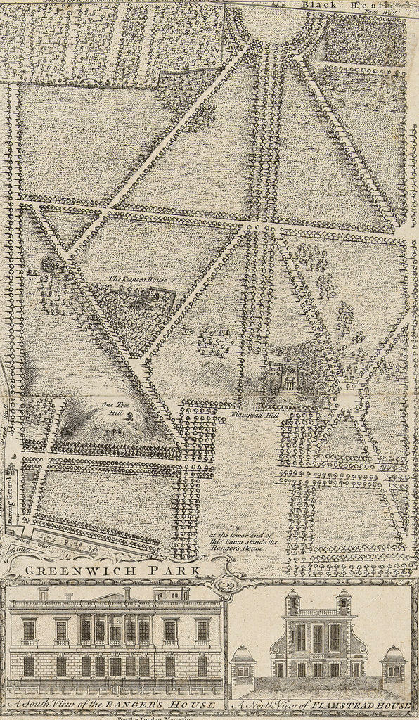 Detail of Greenwich Park for the London Magazine by I.M.