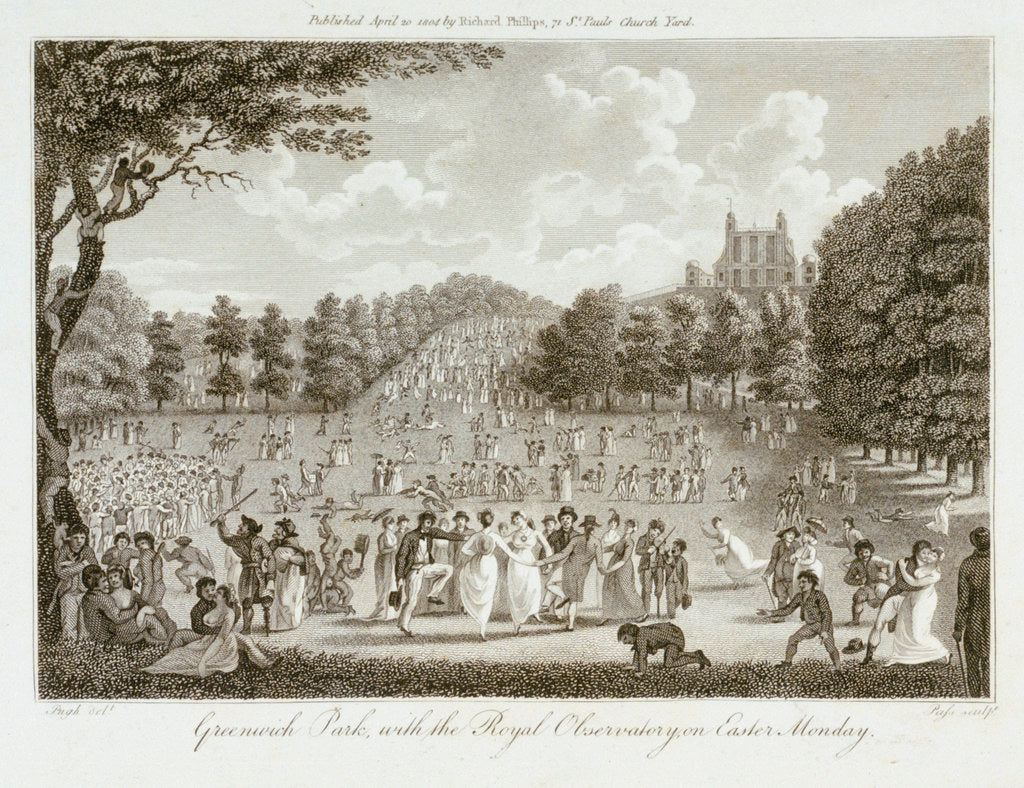 Detail of Greenwich Park, with the Royal Observatory, on Easter Monday by Pugh